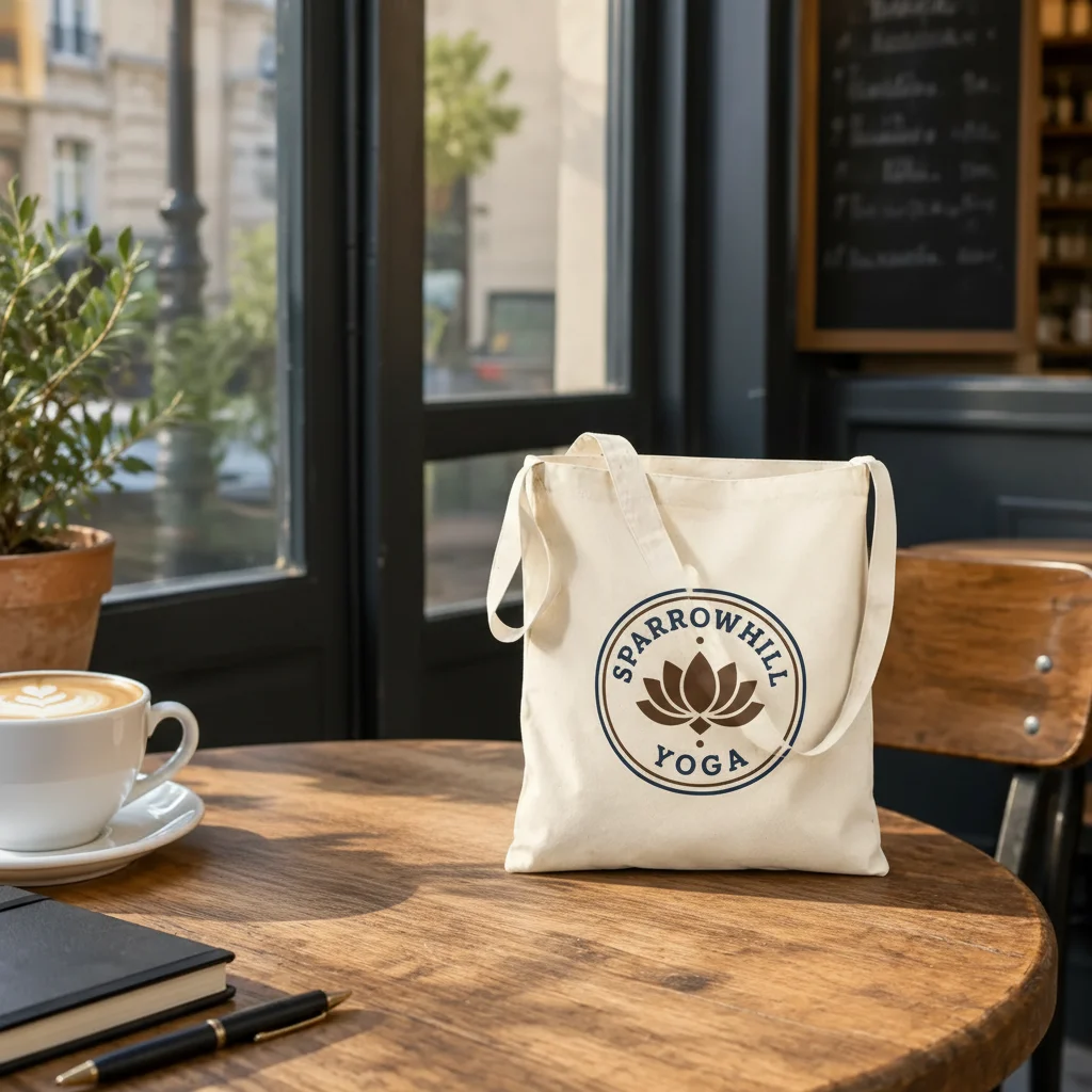 Cotton Sling Tote Bag printed with a custom logo
